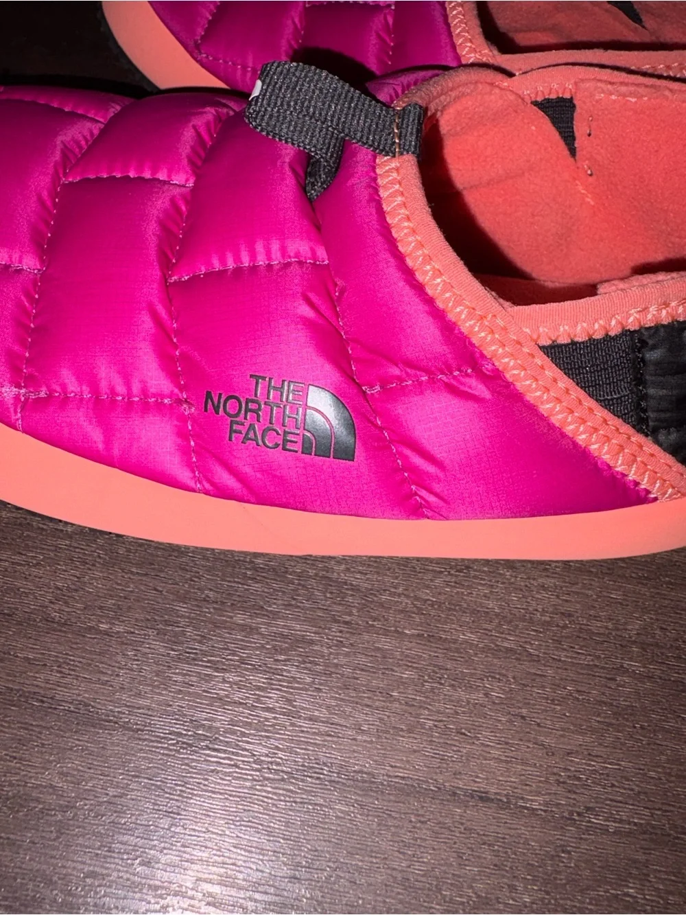 The North Face Kids' Pink Insulated Slip-On Shoes size 3 girls.